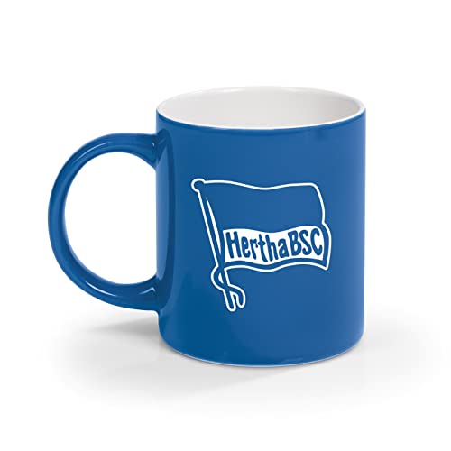 Hertha BSC Berlin Kaffeebecher | Keramik | 350 ml Fassungsvermögen | Spülmaschinen- und mikrowellengeeignet | ein Must-have für jeden Hertha BSC-Fan| [Blau/Weiß mit Logo]