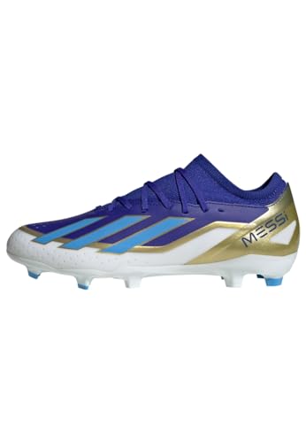 adidas Unisex X Crazyfast.3 Fg Messi Sneaker, Dark Blue Silver Met Semi Flash Aqua, 43 ⅓ EU