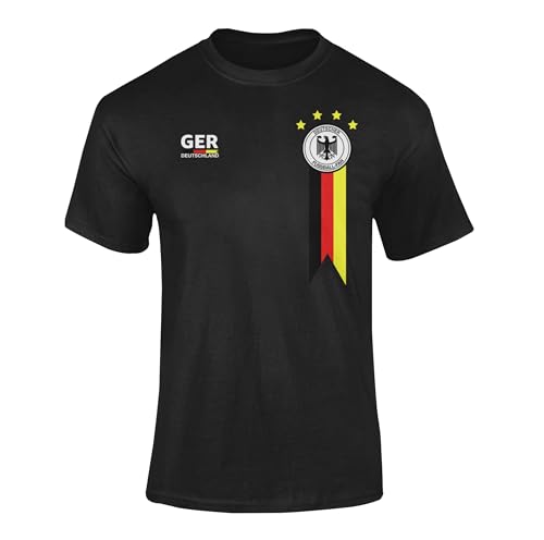 Deutschland Trikot schwarz EM 2024 - T-Shirt Herren & Damen - Germany Fußball - Fanartikel Europameisterschaft - XL