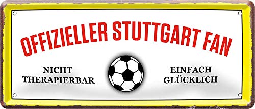 schilderkreis24 - Blechschilder OFFIZIELLER Stuttgart Fan Metallschild für Fußball Begeisterte Deko Artikel Schild Geschenkidee 28x12 cm