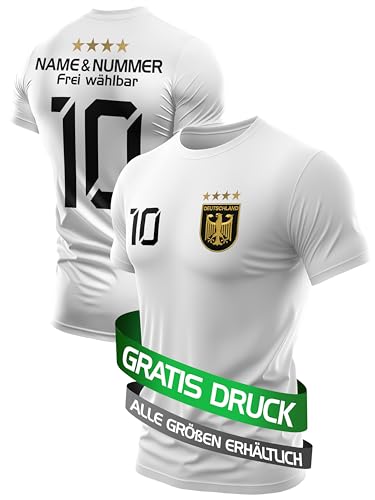 DE FANSHOP Deutschland Trikot Herren Jungen Kinder EM 2024 Fußball Trikot Personalisiert mit eigenem Namen Fussball Geschenke für Nationalmannschaft Fans