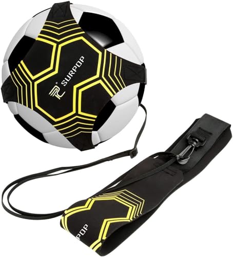 Fußball/Volleyball/Rugby Kick Throw Trainer Solo Praxis Training Aid Control Fähigkeiten Verstellbar (schwarz)