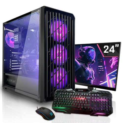 SYSTEMTREFF Basic Gaming Komplett PC Set AMD Ryzen 5 PRO 4650G 6x4.2GHz | AMD RX Vega 7 4K HDMI DX12 | 512GB M.2 NVMe + 1TB HDD | 16GB DDR4 RAM | WLAN Desktop Paket Computer für Gamer, Gaming