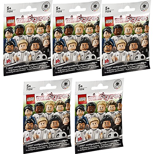 Lego® Minifigures 71014 - Deutsche Nationalmannschaft - Set aus 5 Überraschungs-Tüten (Inhalt zufällig, ohne Vorauswahl)
